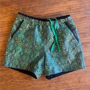 ASOS sequins snake print shorts
